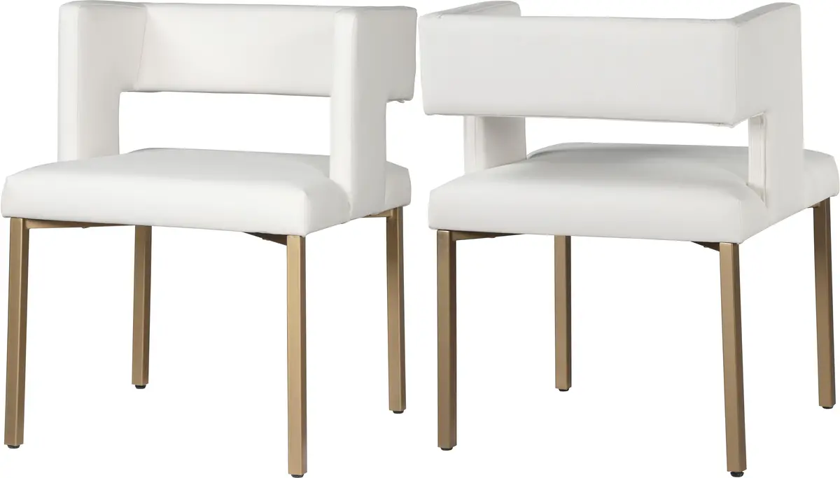 Caleb White Faux Leather Dining Chair 1