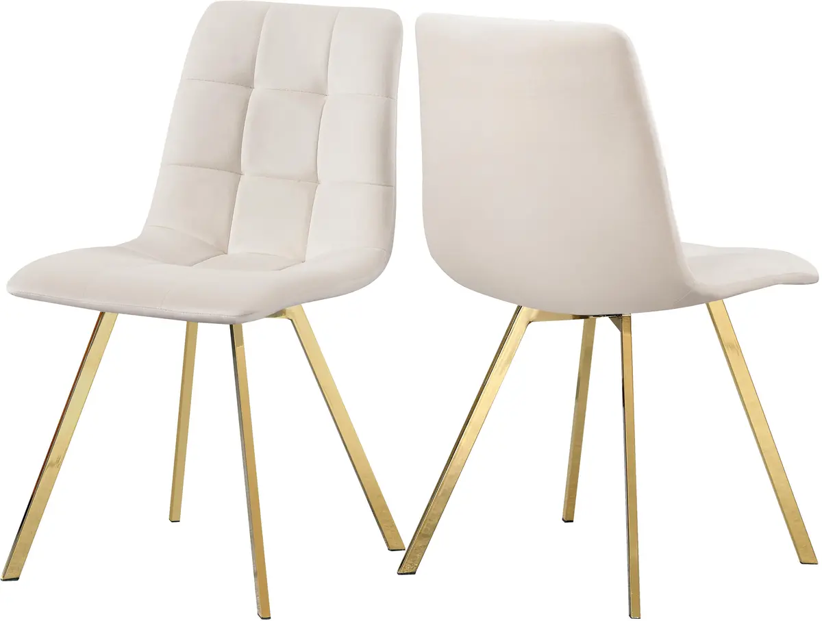 Annie Cream Velvet Dining Chair 1