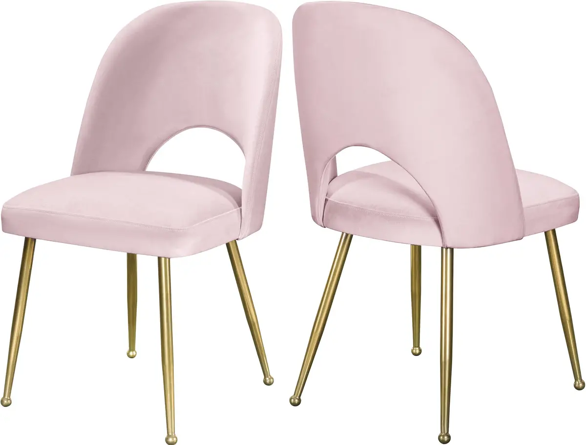 Logan Pink Velvet Dining Chair 1