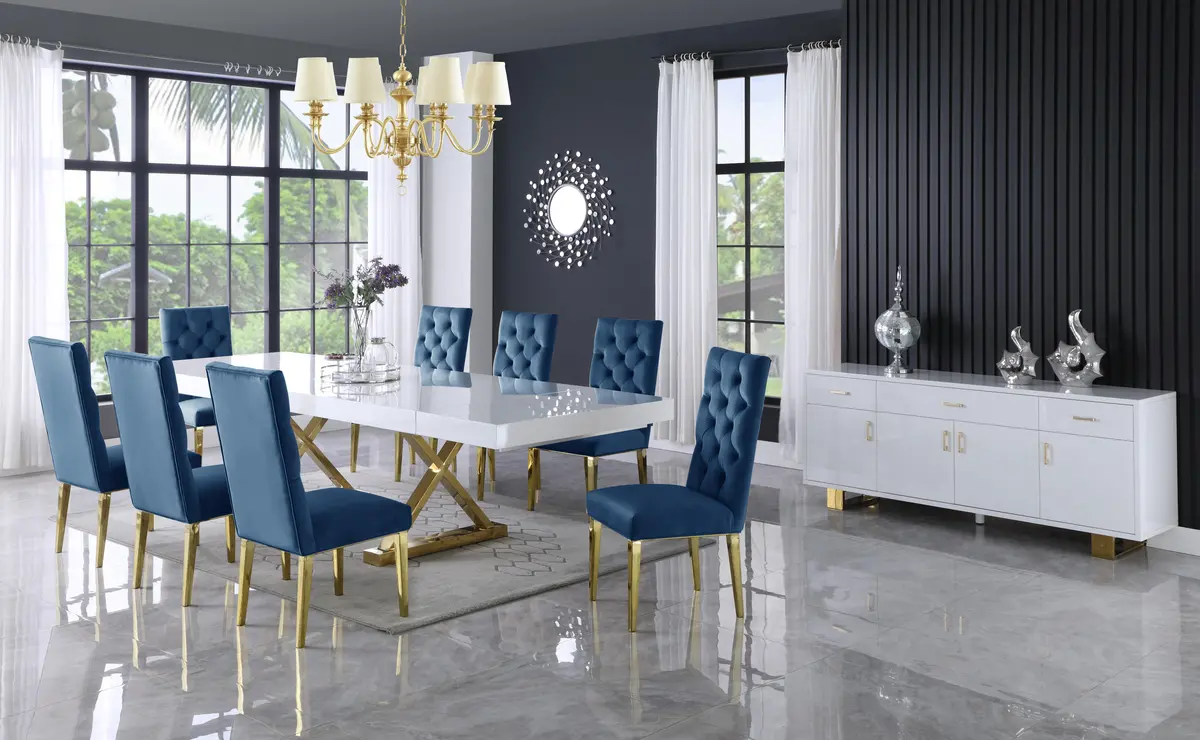 Excel White Lacquer Extendable Dining Table (3 Boxes) 2