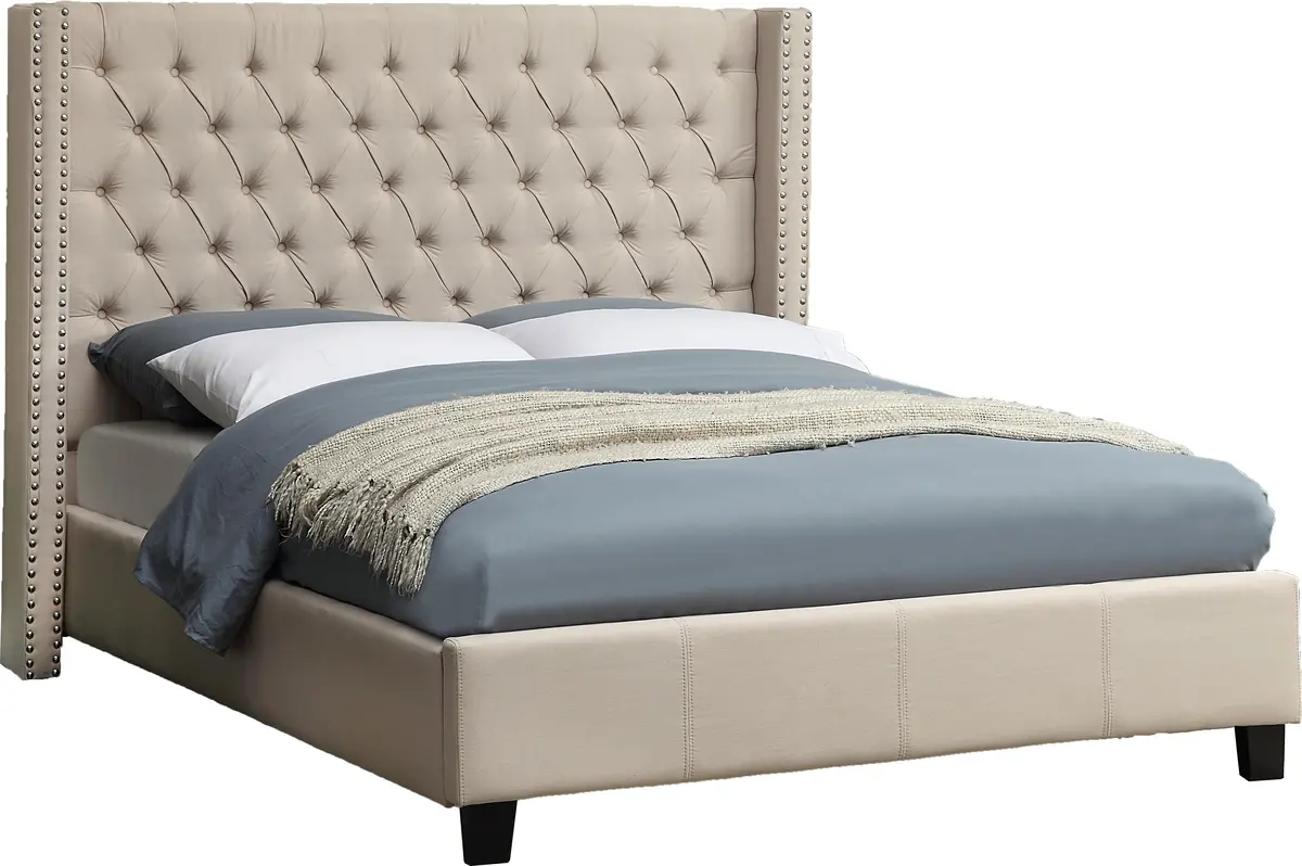 Ashton Beige Linen King Bed 1
