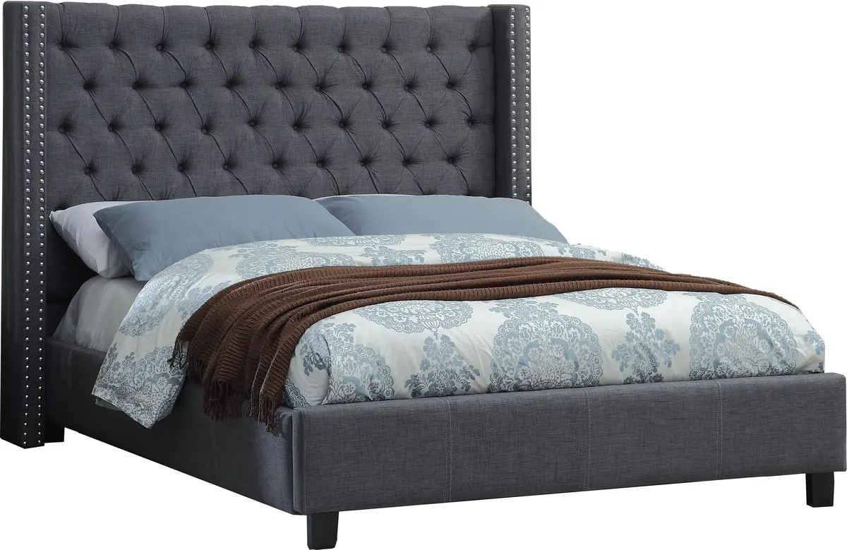 Ashton Grey Linen King Bed 1