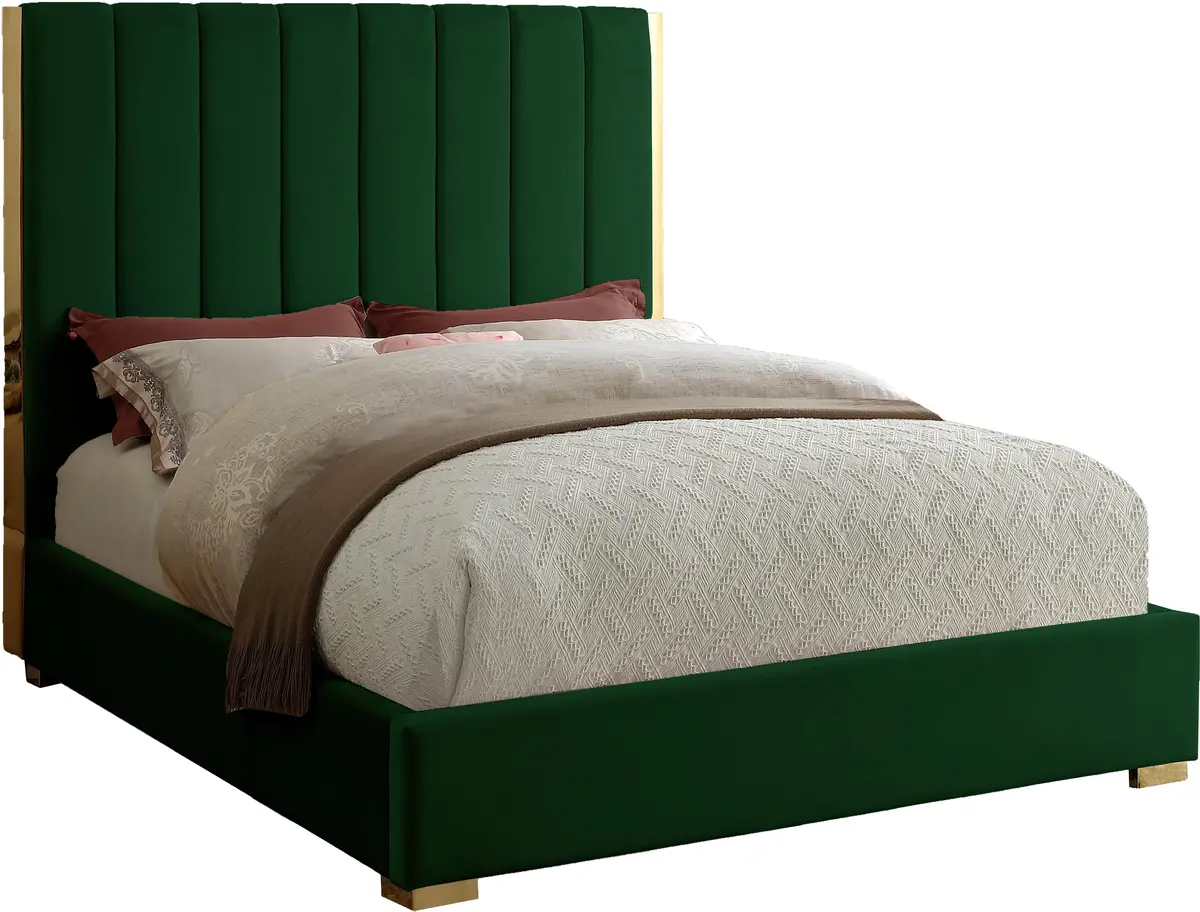 Becca Green Velvet Full Bed 1