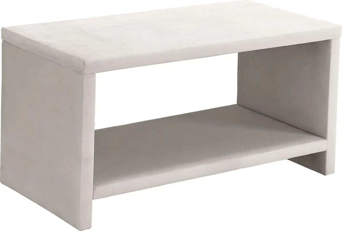 Cleo Cream Velvet Night Stand 1