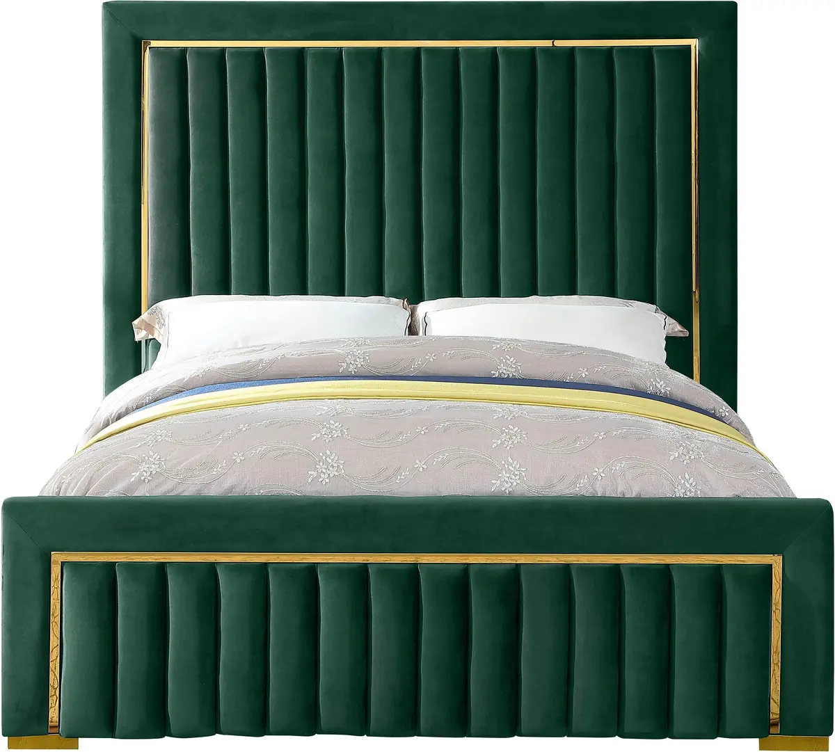 Dolce Green Velvet King Bed (3 Boxes) 2