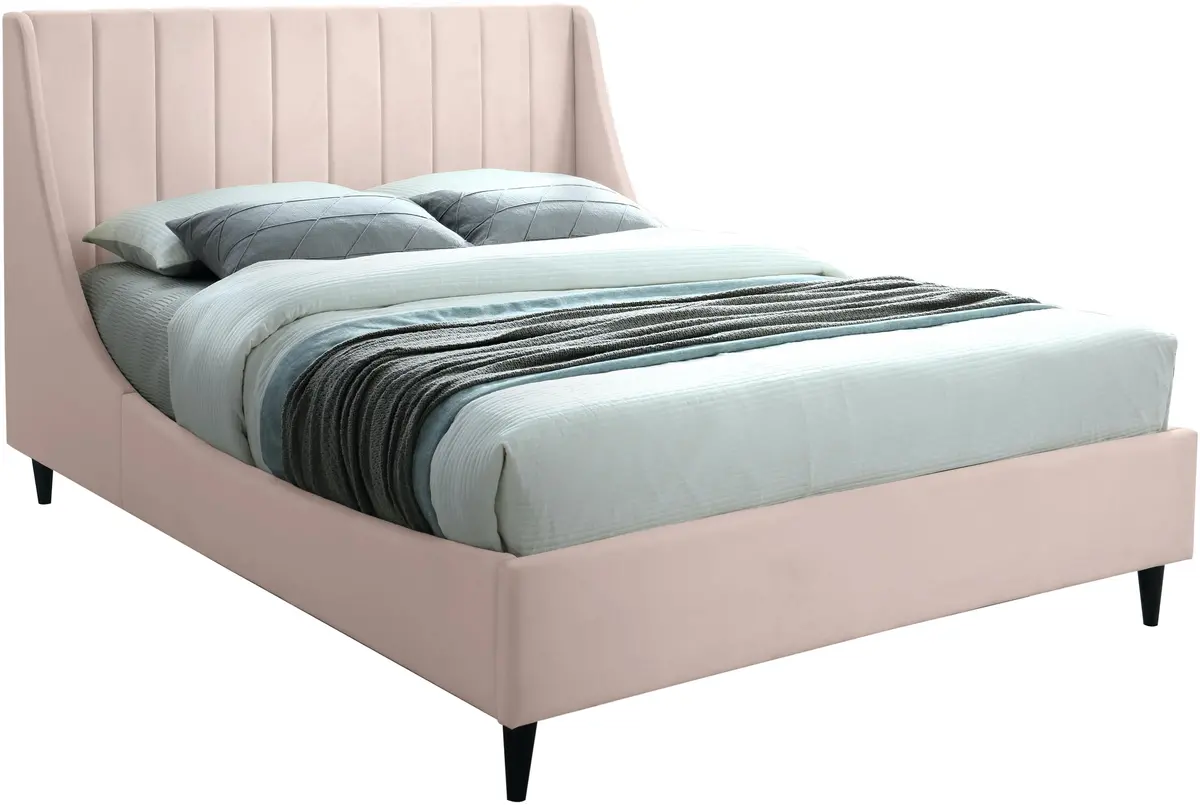 Eva Pink Velvet Full Bed 1
