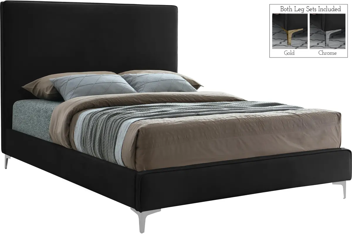 Geri Black Velvet King Bed 2