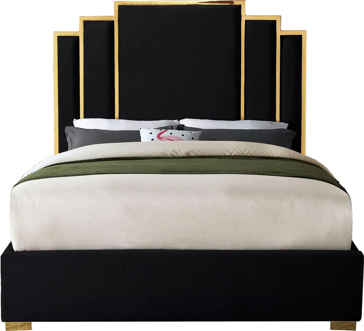 Hugo Black Velvet King Bed 2