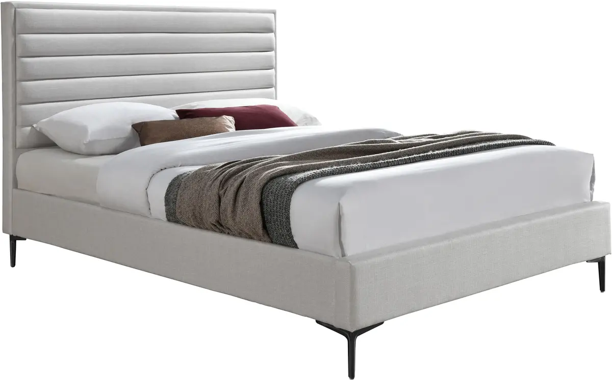 Hunter Cream Linen Queen Bed 1