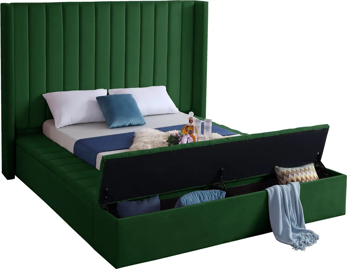 Kiki Green Velvet Full Bed (3 Boxes) 2