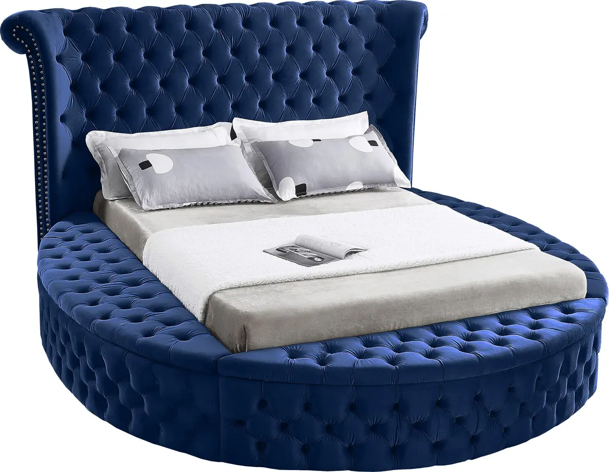 Luxus Navy Velvet Full Bed (3 Boxes) 1