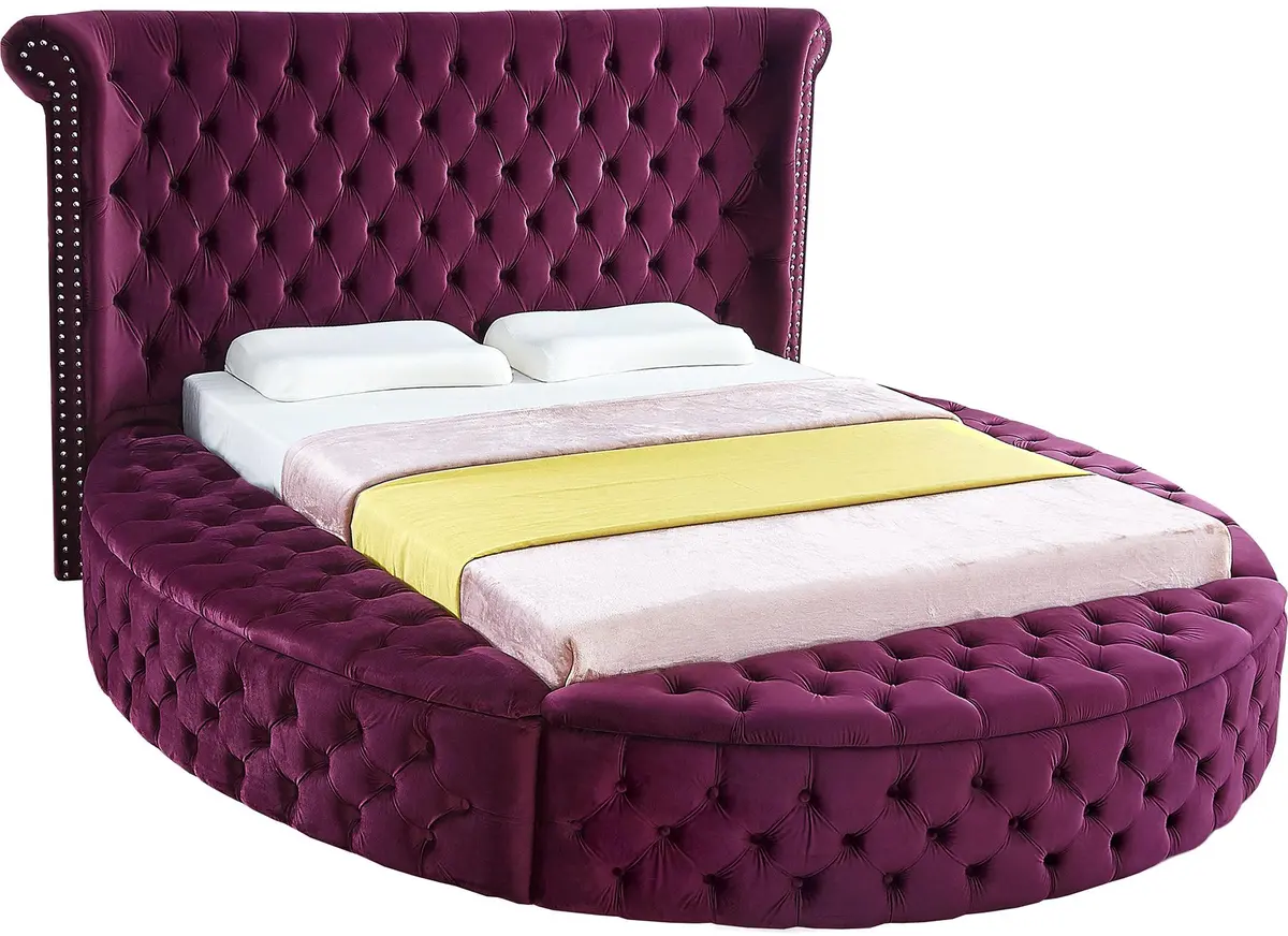 Luxus Purple Velvet Full Bed 1
