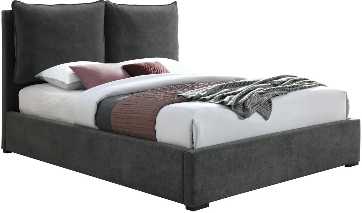 Misha Pepper Black Polyester Fabric Full Bed (3 Boxes) 1