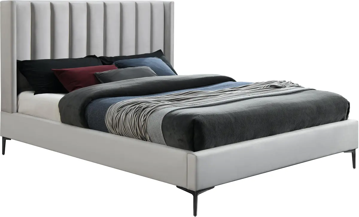 Nadia Cream Velvet Full Bed 1