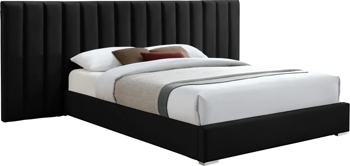 Pablo Black Velvet King Bed 1