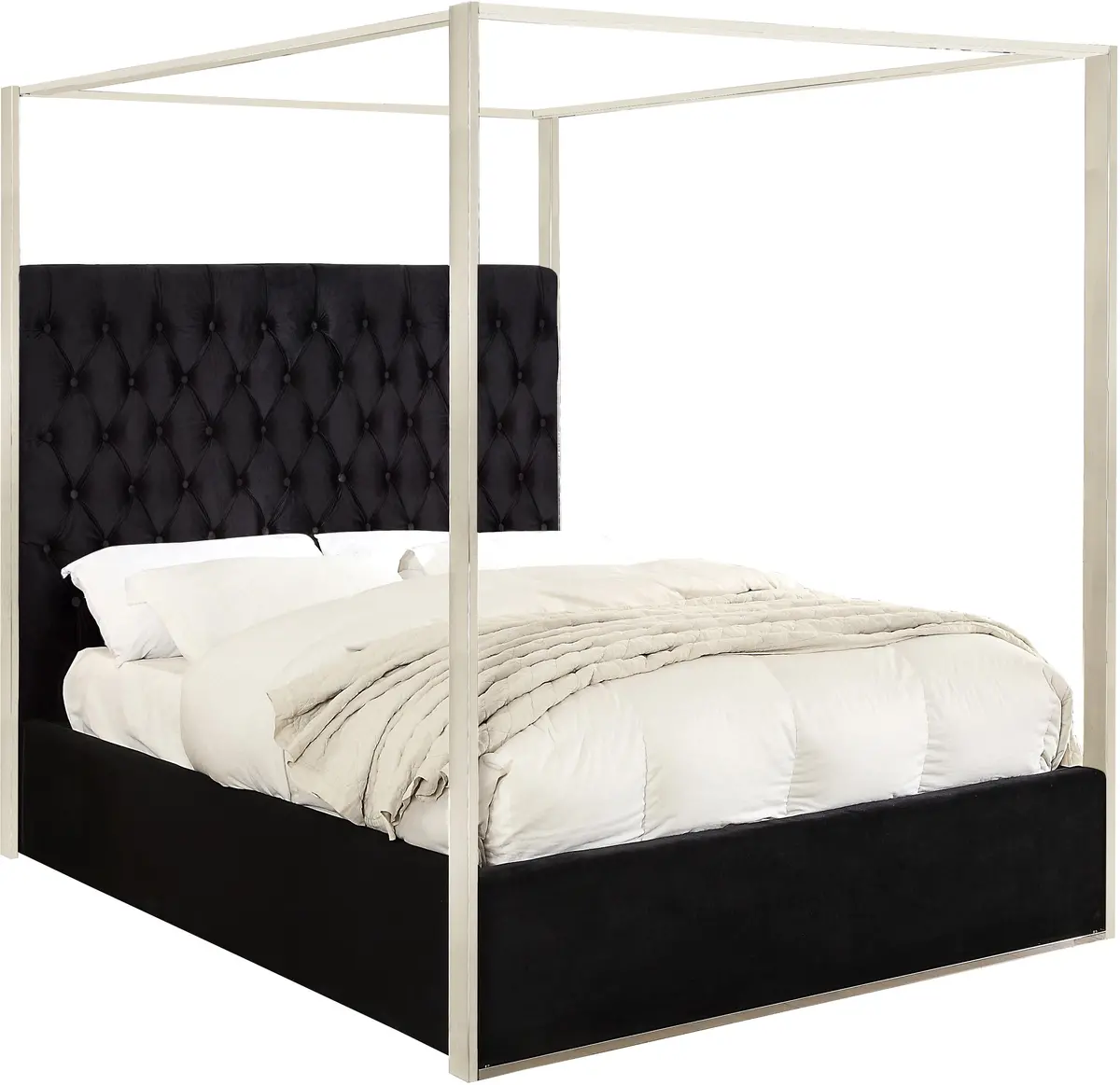 Porter Black Velvet King Bed 1