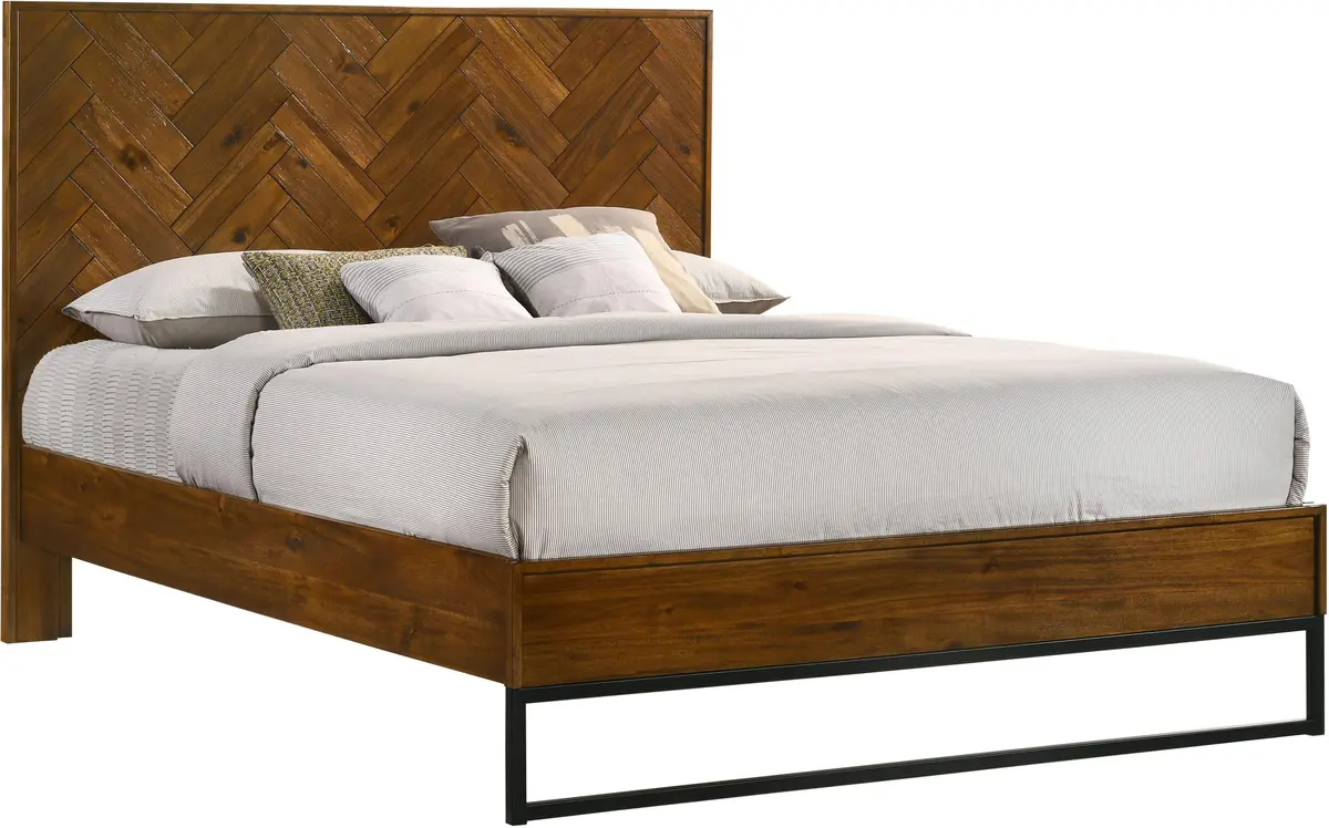 Reed Antique Coffee Queen Bed (3 Boxes) 1