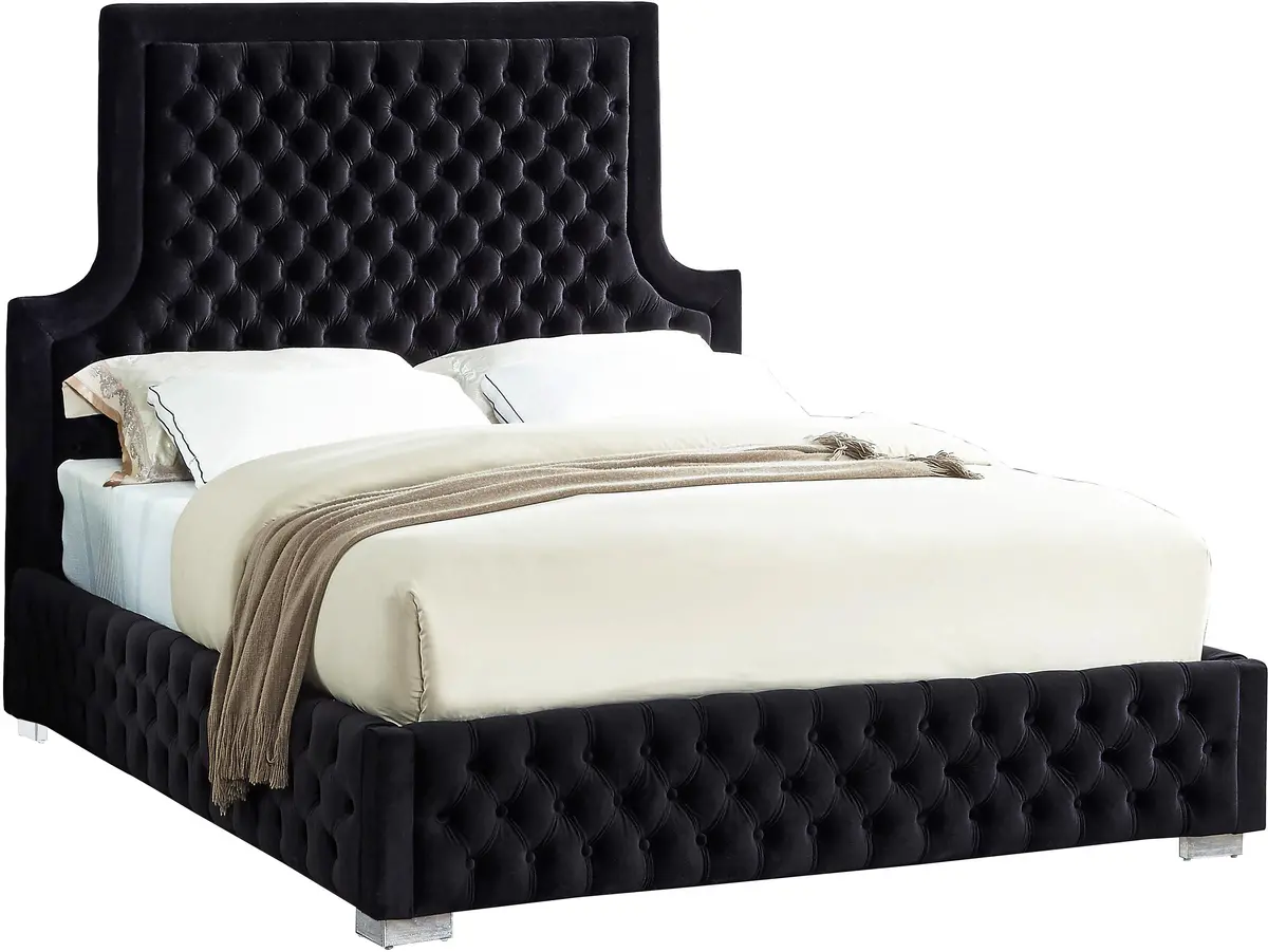 Sedona Black Velvet King Bed 1