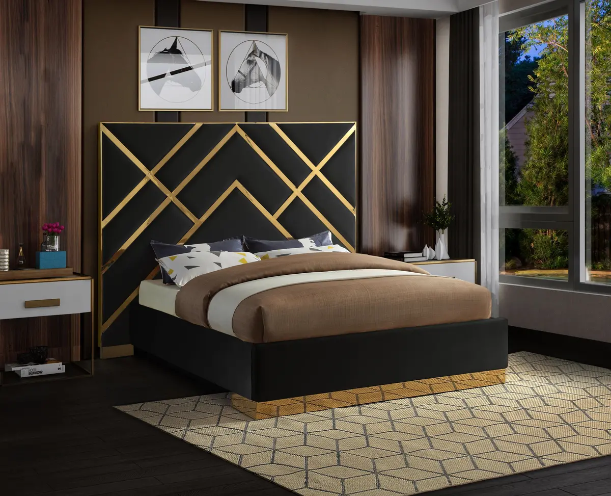 Vector Black Velvet King Bed 2