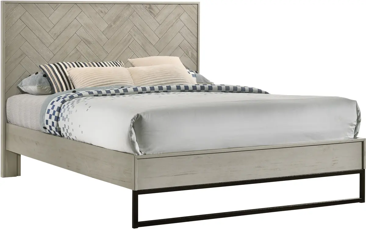 Weston Grey Stone Queen Bed (3 Boxes) 1