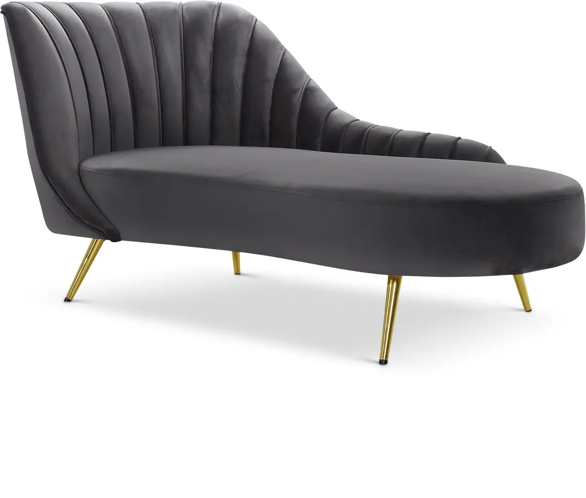 Margo Grey Velvet Chaise 1