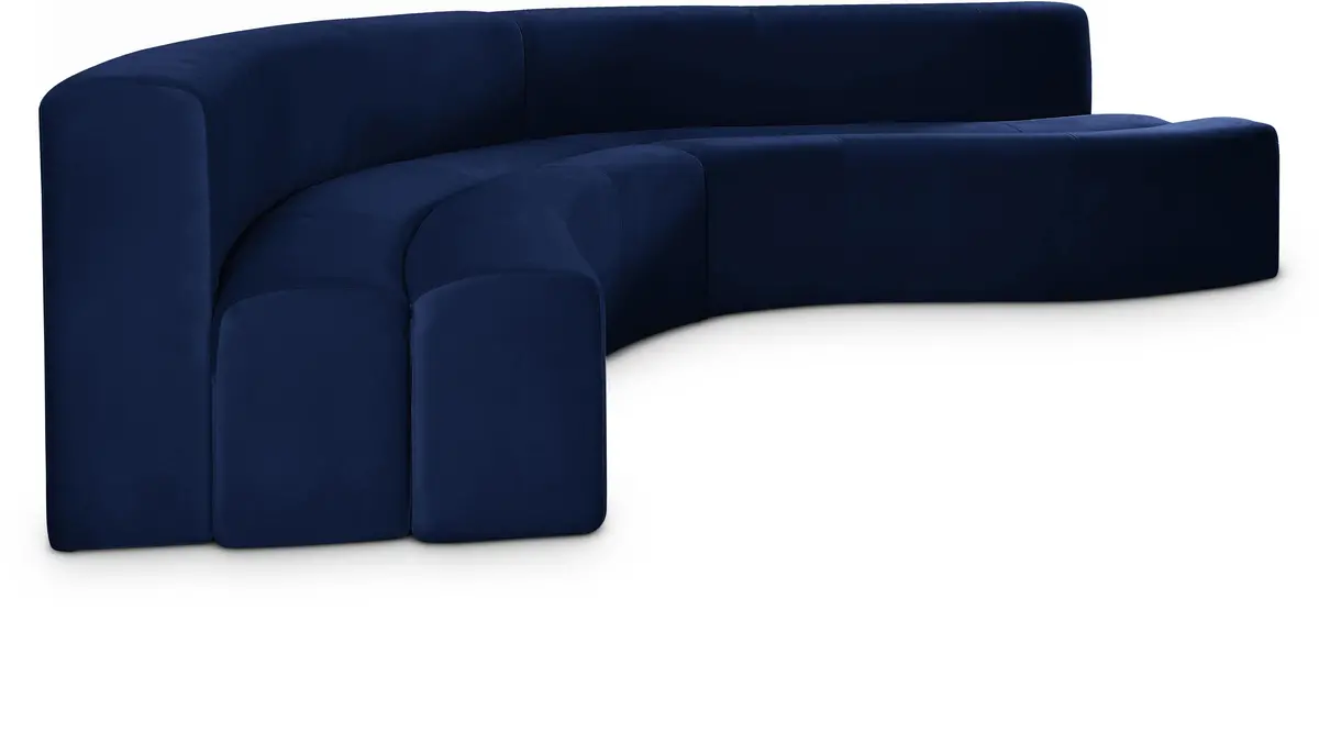 Curl Navy Velvet 2Pc. Sectional 1