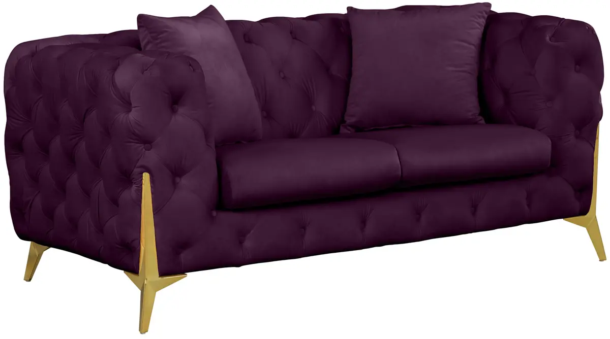 Kingdom Purple Velvet Loveseat 1