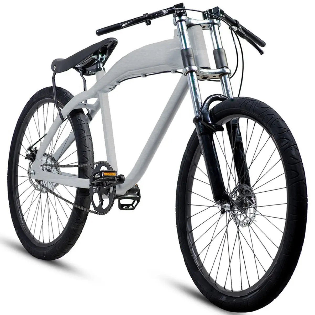 Bbr Tuning F-Zero Motor-Ready Motorized Bicycle - Brushed Aluminum 1
