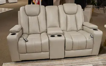 Elevate Edges Glider Reclining Loveseat With Console 1