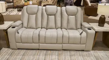Elevate Edges Reclining Sofa With Drop Down Table 1