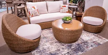 Double Point Outdoor Loveseat/2 Swivel Chairs (Set Of 3) 1