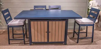 East Beach Outdoor Bar Table With Fire Pit 1
