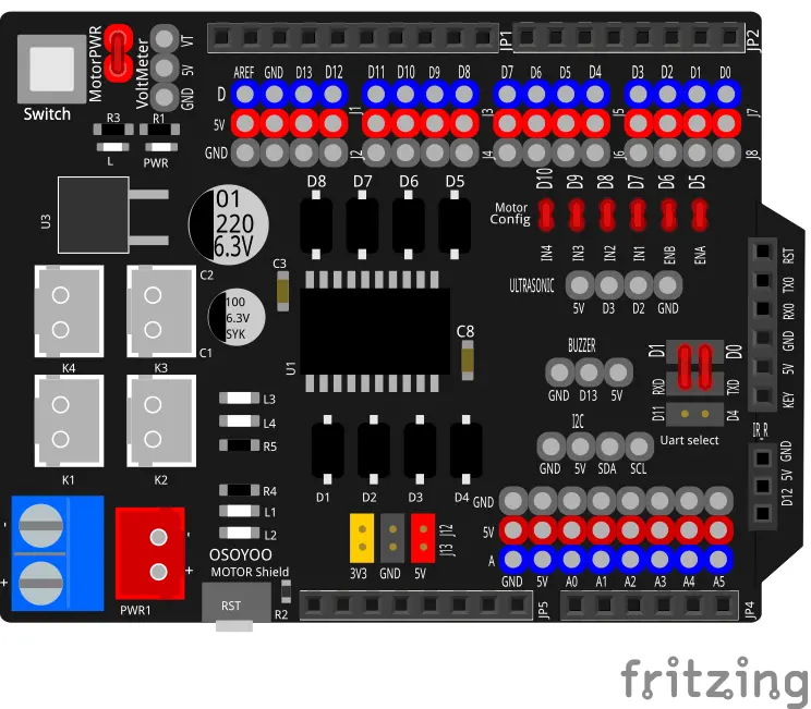 Osoyoo Breakout Board Motor Shield For Arduino Robot Car Diy 1