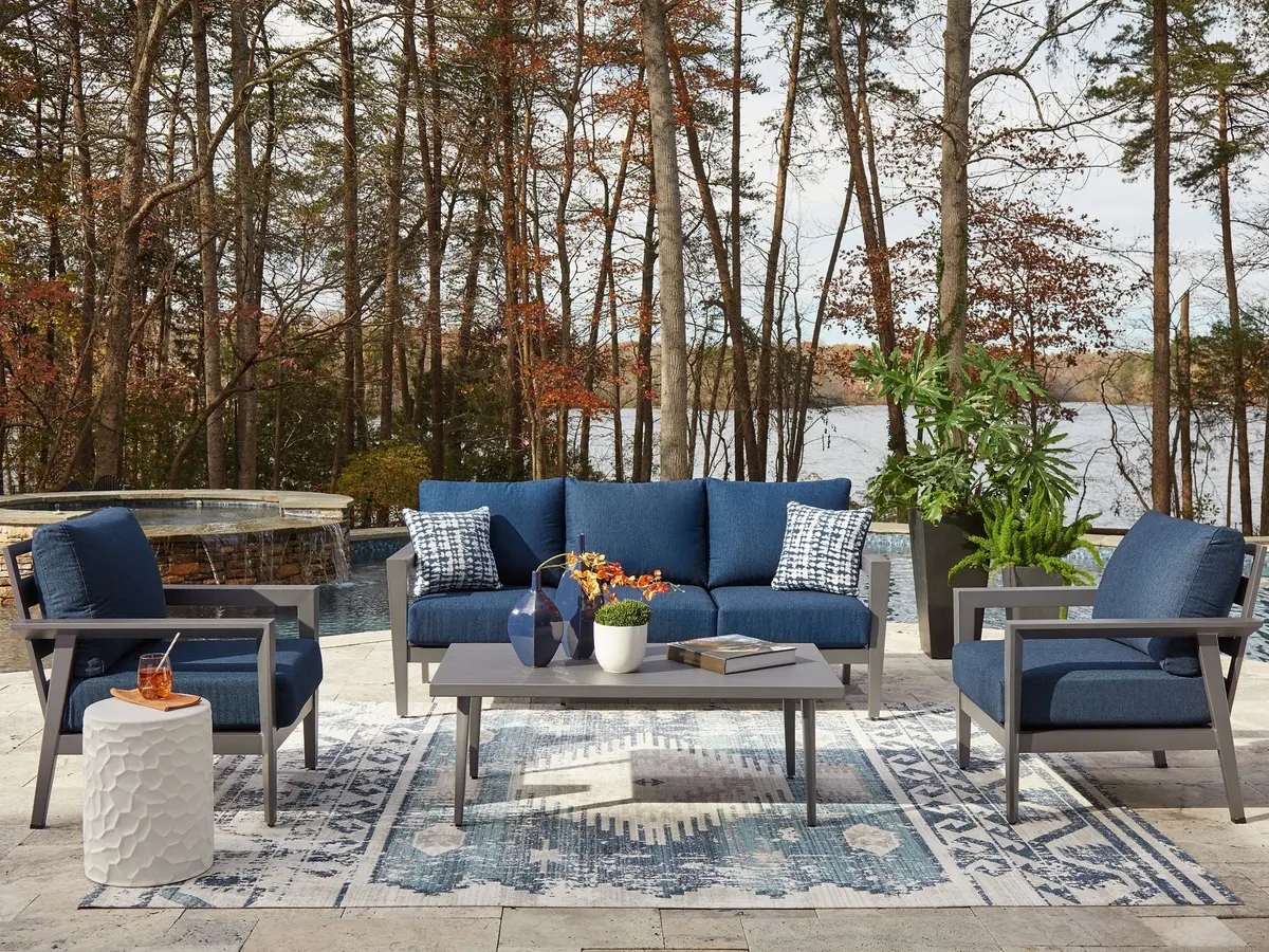 Gali Outdoor Sofa/Chairs/Table Set (Set Of 4) 2