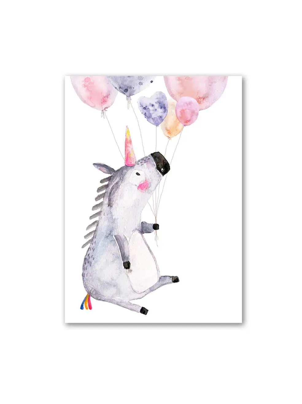 Postkarte "Einhorn Mit Luftballons" 1