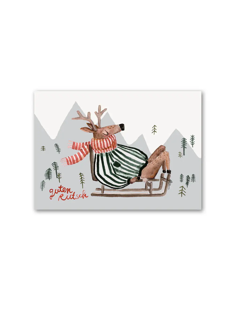Postkarte "Weihnachtselch" 1