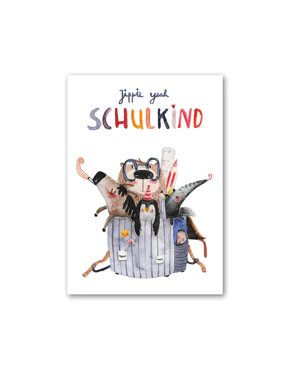 Postkarte "Jippie Yeah Schulkind" 1