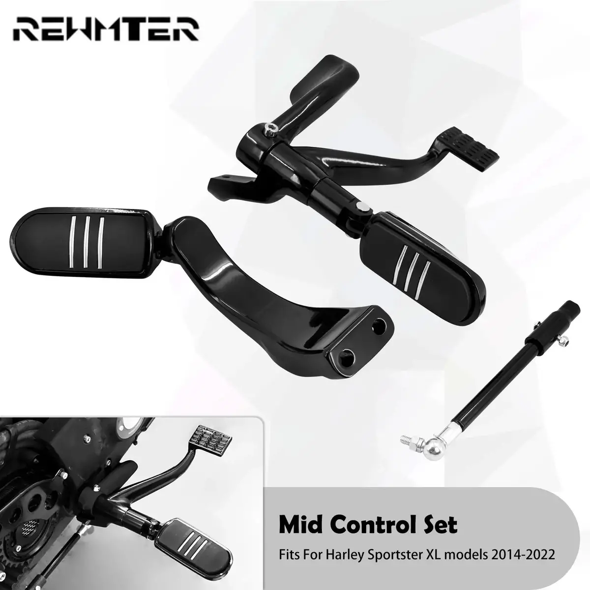 Motorcycle Mid Control Kit Footpeg Footrest Pedal Shift Levers Linkage Set For Harley Sportster  Xl 883 1200 72 48 Iron Superlow 1