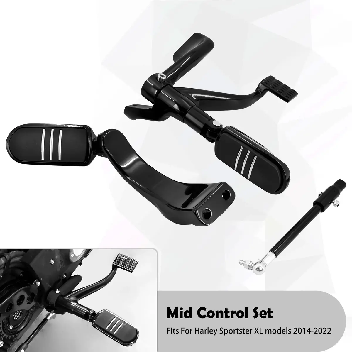 Motorcycle Mid Control Kit Footpeg Footrest Pedal Shift Levers Linkage Set For Harley Sportster Xl 883 1200 72 48 Iron Superlow 2