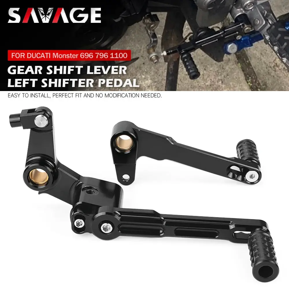 Gear Shift Lever Rear Foot Brake Pedal For Ducati Monster 696 795 796 1100/S Motorcycle Accessories Cnc Adjustable Shifter Pedal 1