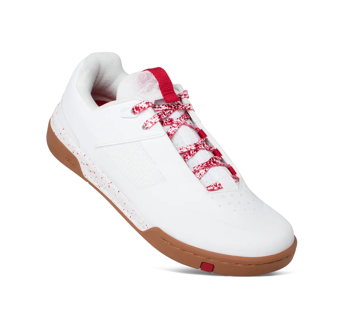 Stamp Lace Flat Shoes - White/Red Splatter 1