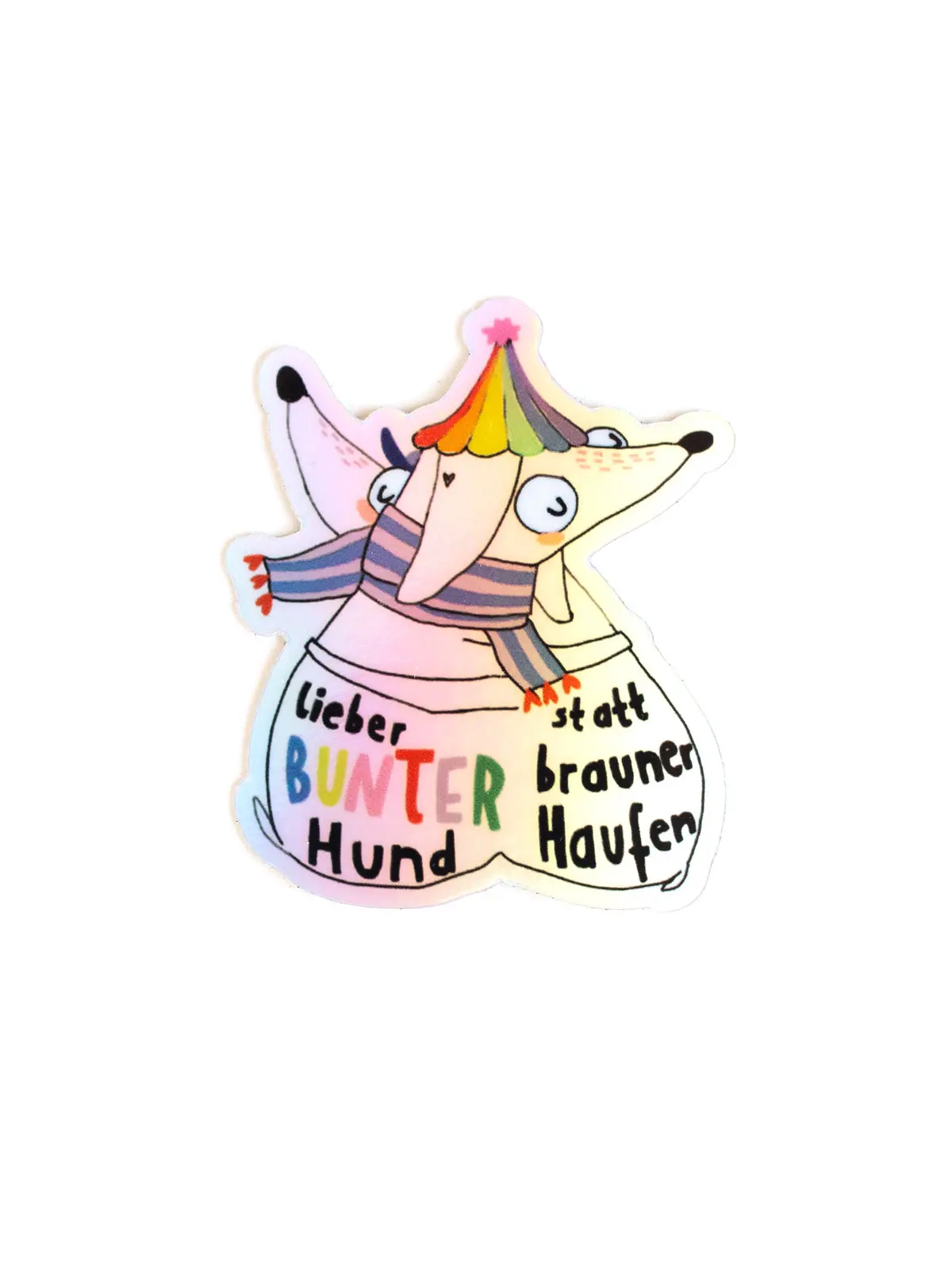 Holografischer Sticker "Bunter Hund" 1