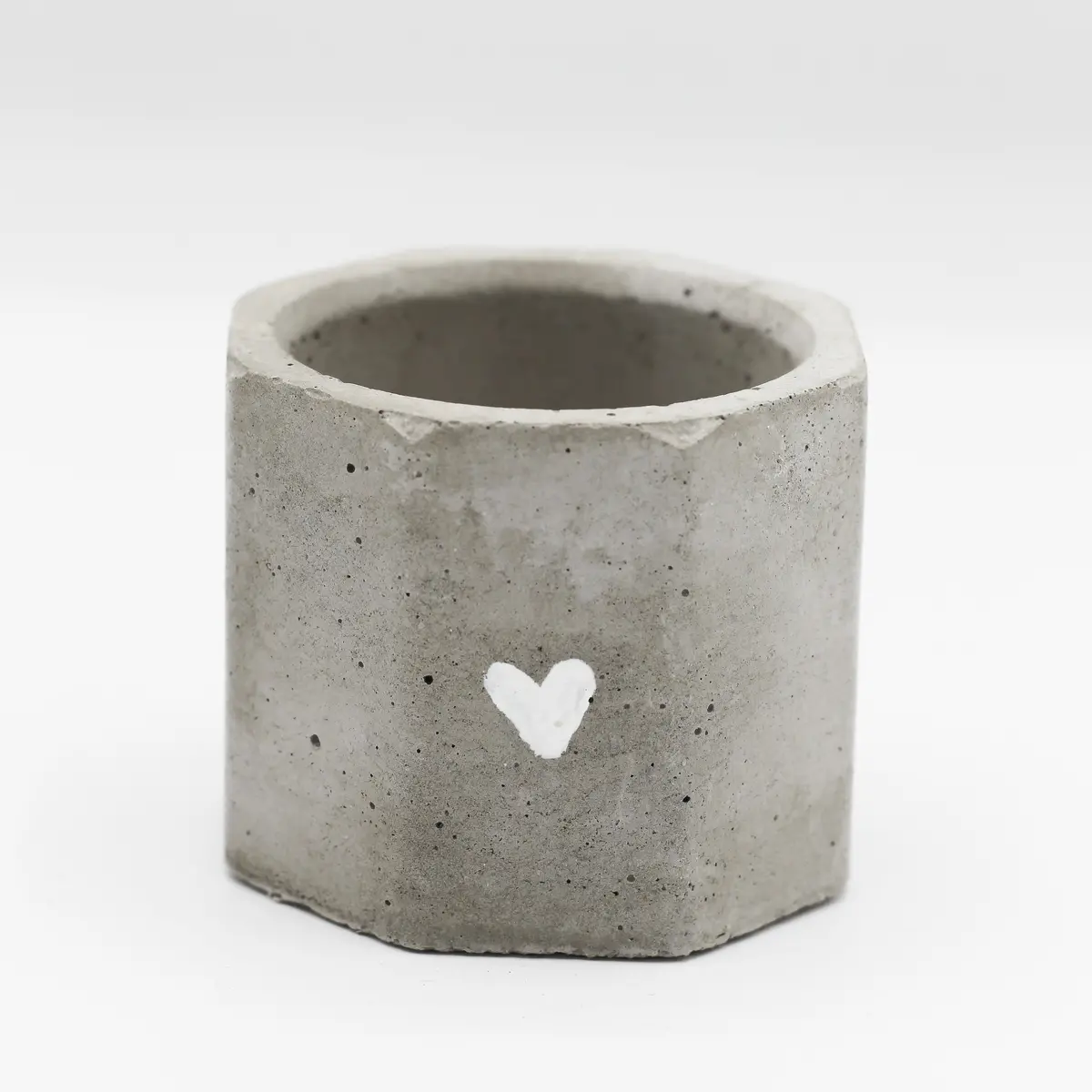 Beton Teelichthalter „Achteckig“ Topf , Herz , 1