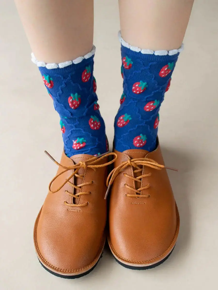 Socken "Erdbeeren" | Blau 1