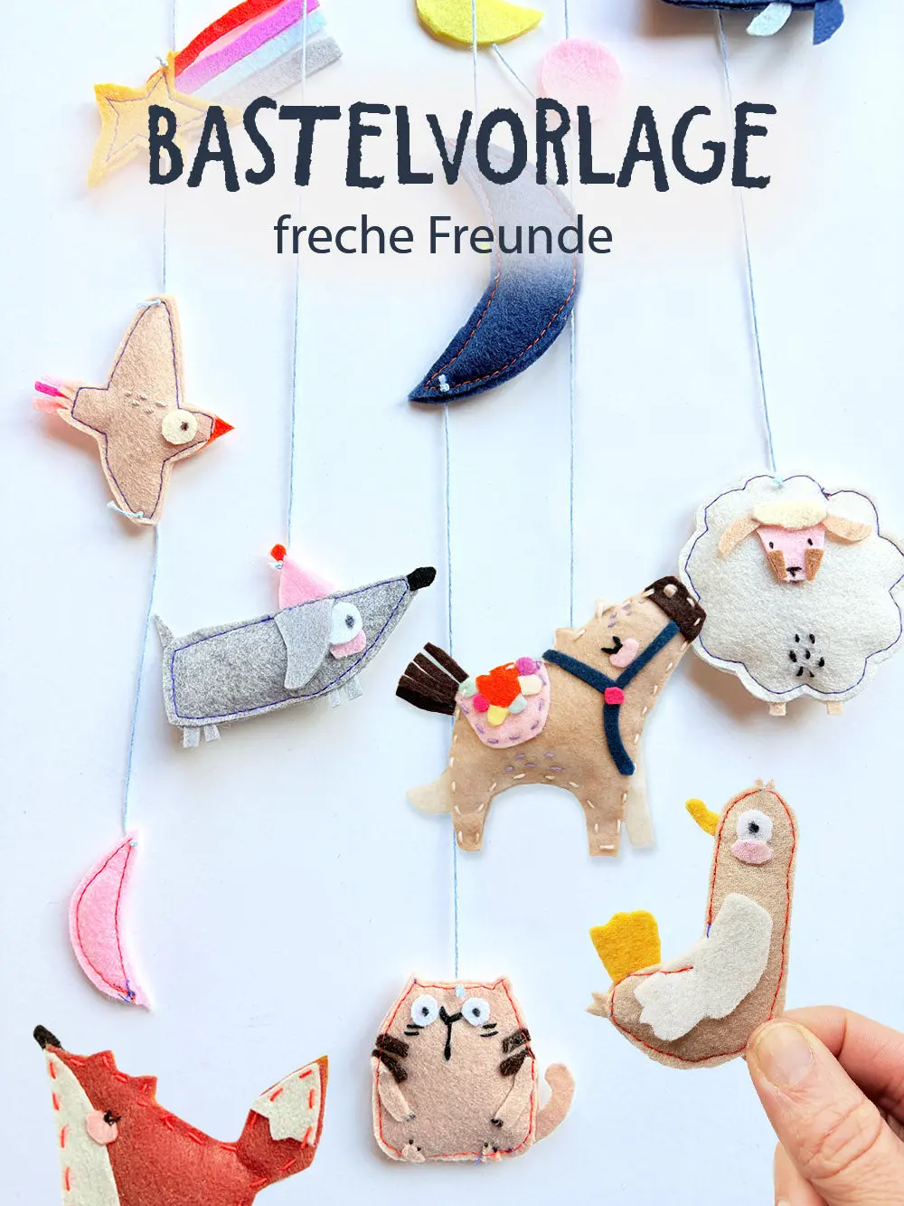 Filz Tiere "Freche Freunde" | Bastelvorlage 1