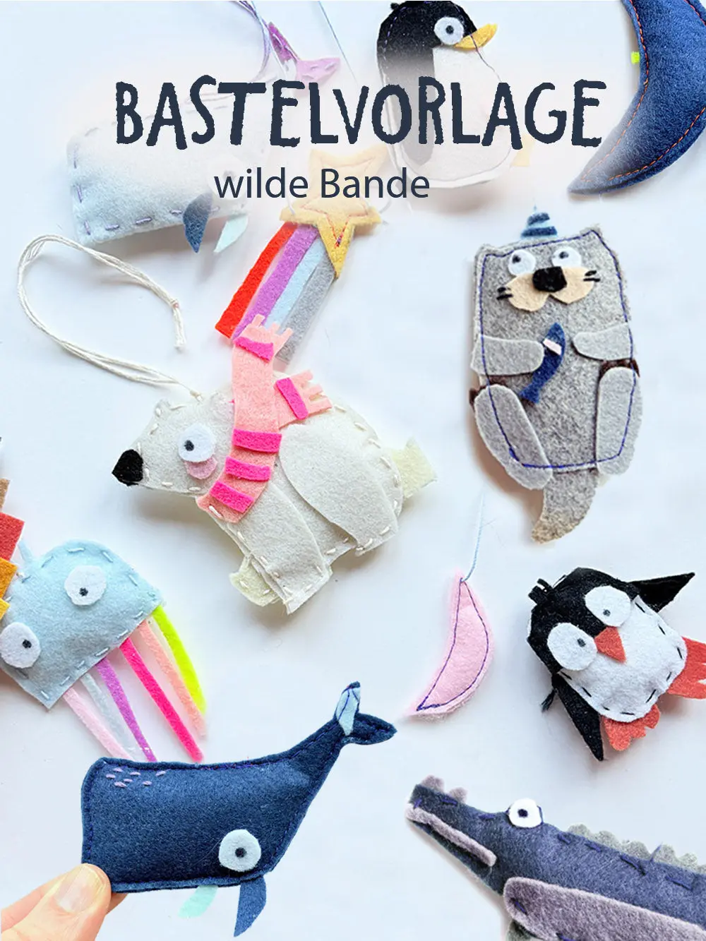 Filz Tiere "Wilde Bande" | Bastelvorlage 1