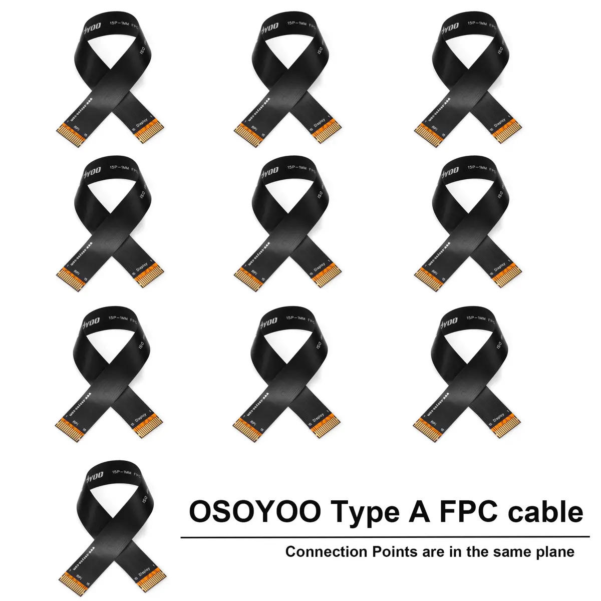 Osoyoo Ribbon Flex Extension Cable Type A 15Pin 1Mm Pitch Set 8Inch/200Mm For Raspberry Pi, Cover Film High Precision Anti-Interference Flex 2