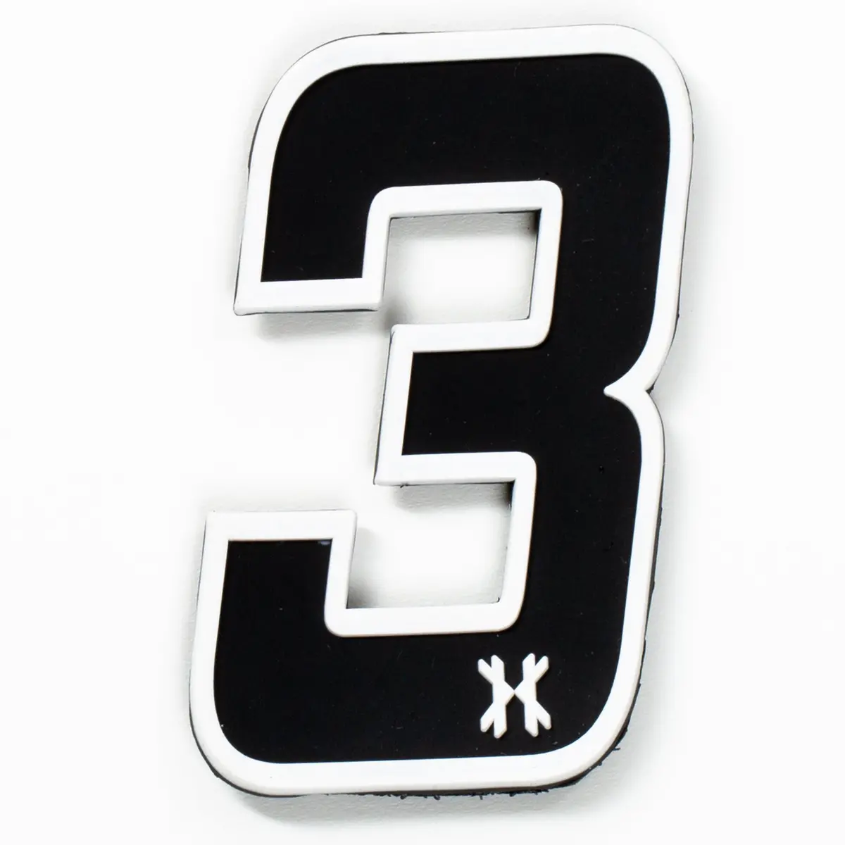 Number "3" Rubber Velcro Patch 1