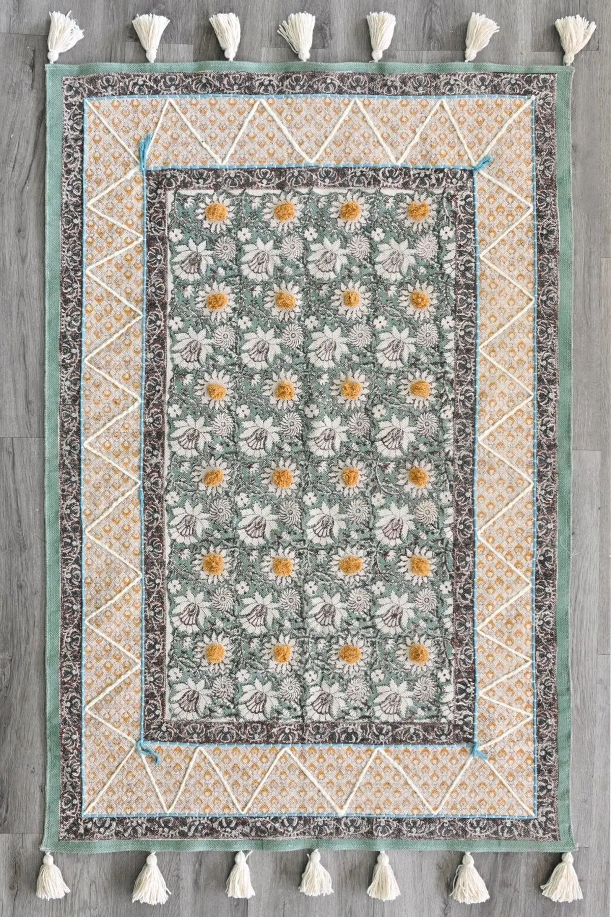 Ananta - Block Printed Cotton Rug 1