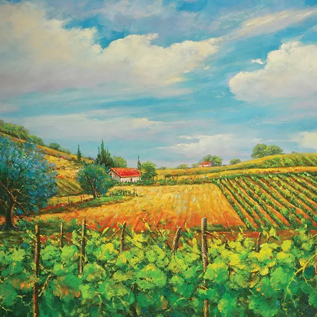 Summer In Napa Printed Canvas Painting 1